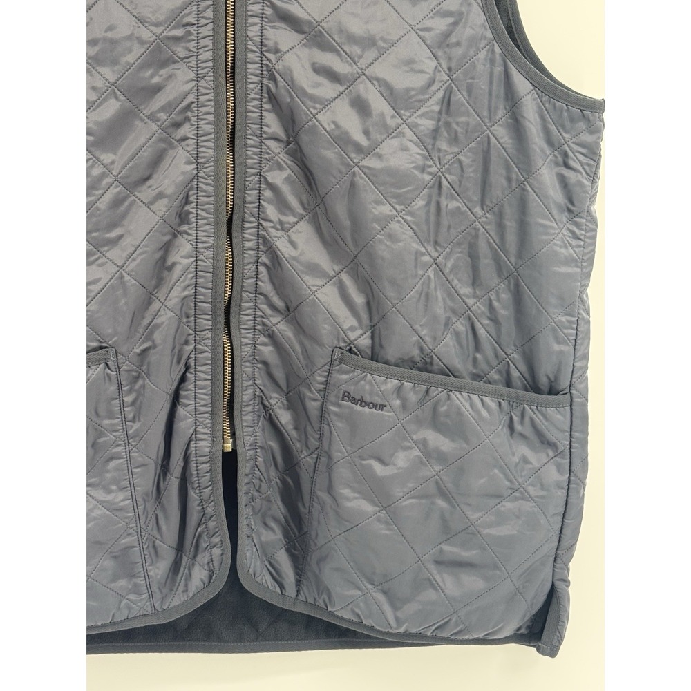 Barbour Vest Men's Sz XL Navy Polarquilt Waistcoat Zip In Liner Quilted Gilet - Picture 6 of 9